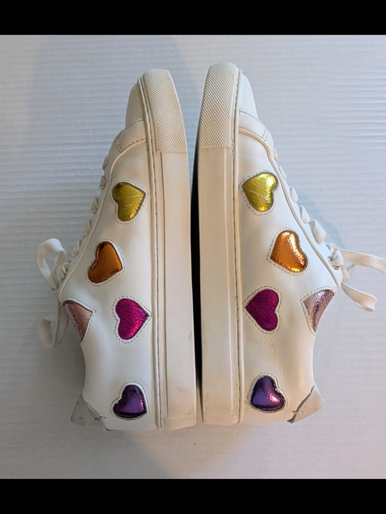 Kurt Geiger London Lane Love White Heart Print Lace Up Sneakers Size EU 39 - Picture 2 of 6